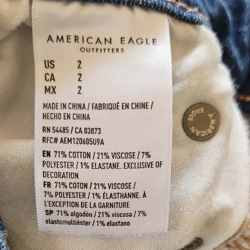 American Eagle 'High Rise Shorty' -Ripped/Dstressed Shorts- Size 2